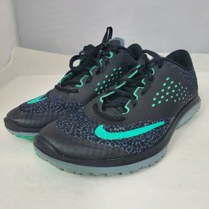Nike Women’s Lite Run 3 Running Shoes Black Green 704881-004 Mesh Summer Sz 8.5